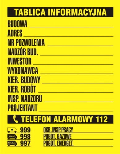tablica budowlana informacyjna inwestycja budowa